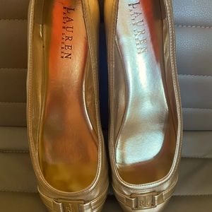 Gold flat Ralph Lauren shoes size 8.5